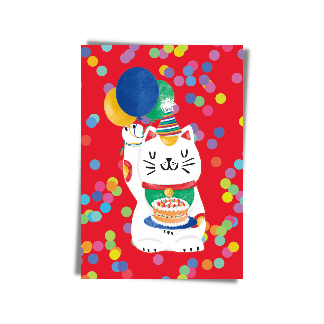 GREETING CARD: - Lucky Cat