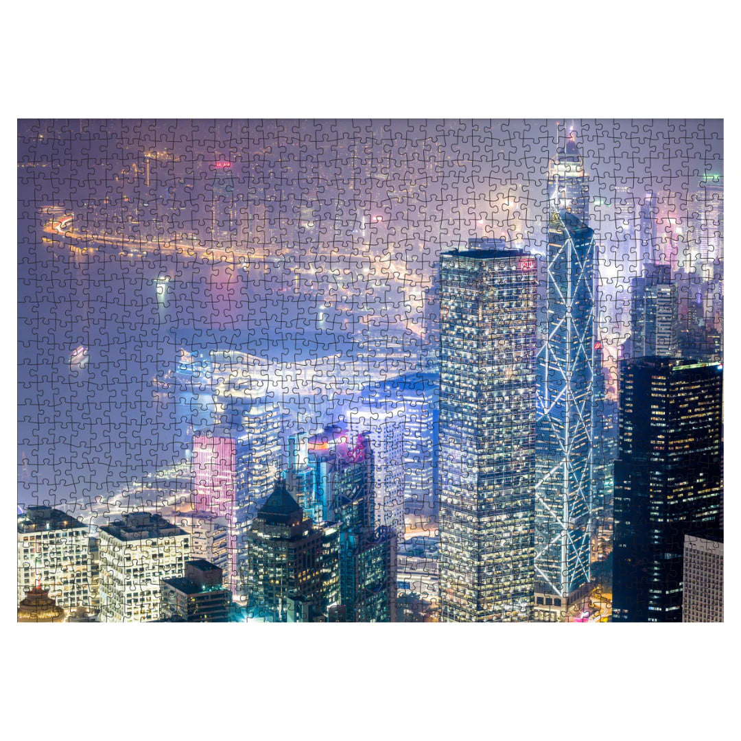 LUXURY DOUBLE-SIDED 1000pc PUZZLE: Hong Kong Central