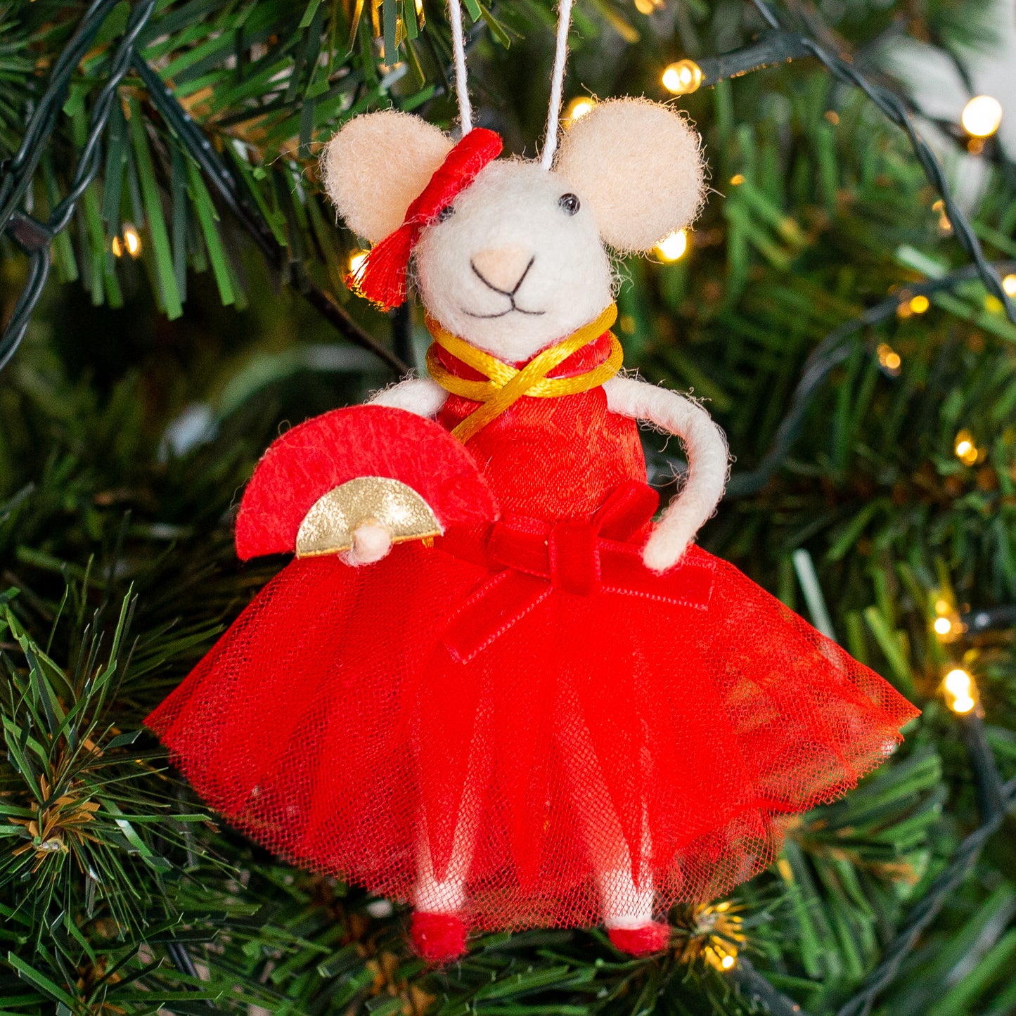 HANGING DECORATIONS: Felt Mouse (Victoria Ballerina)