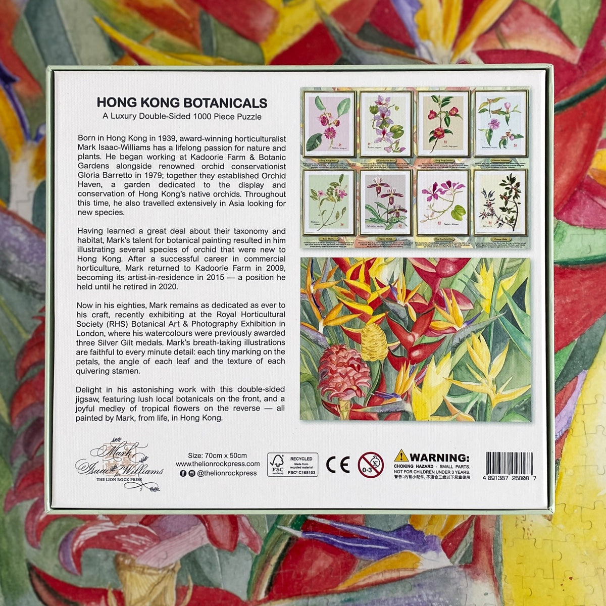 LUXURY DOUBLE-SIDED 1000pc PUZZLE: Mark Isaac-Williams Hong Kong Botanicals